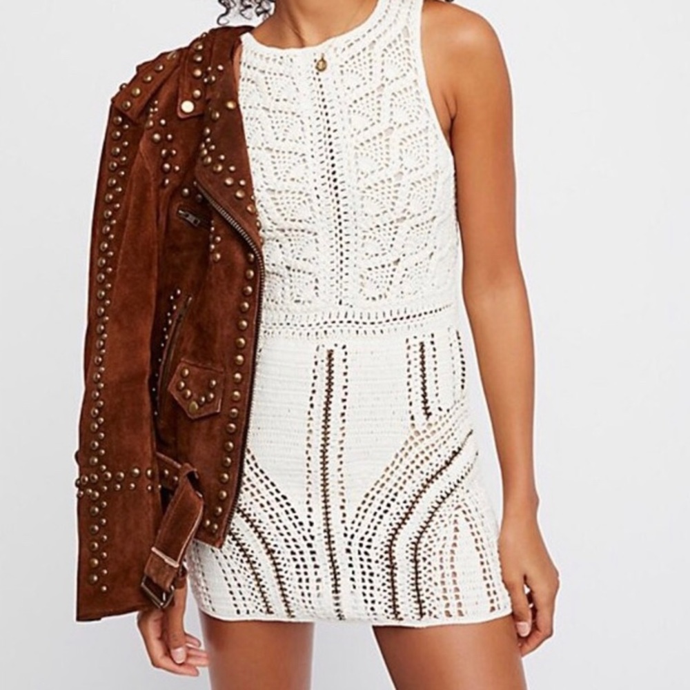 FREE PEOPLE Alora Crochet Mini Dress